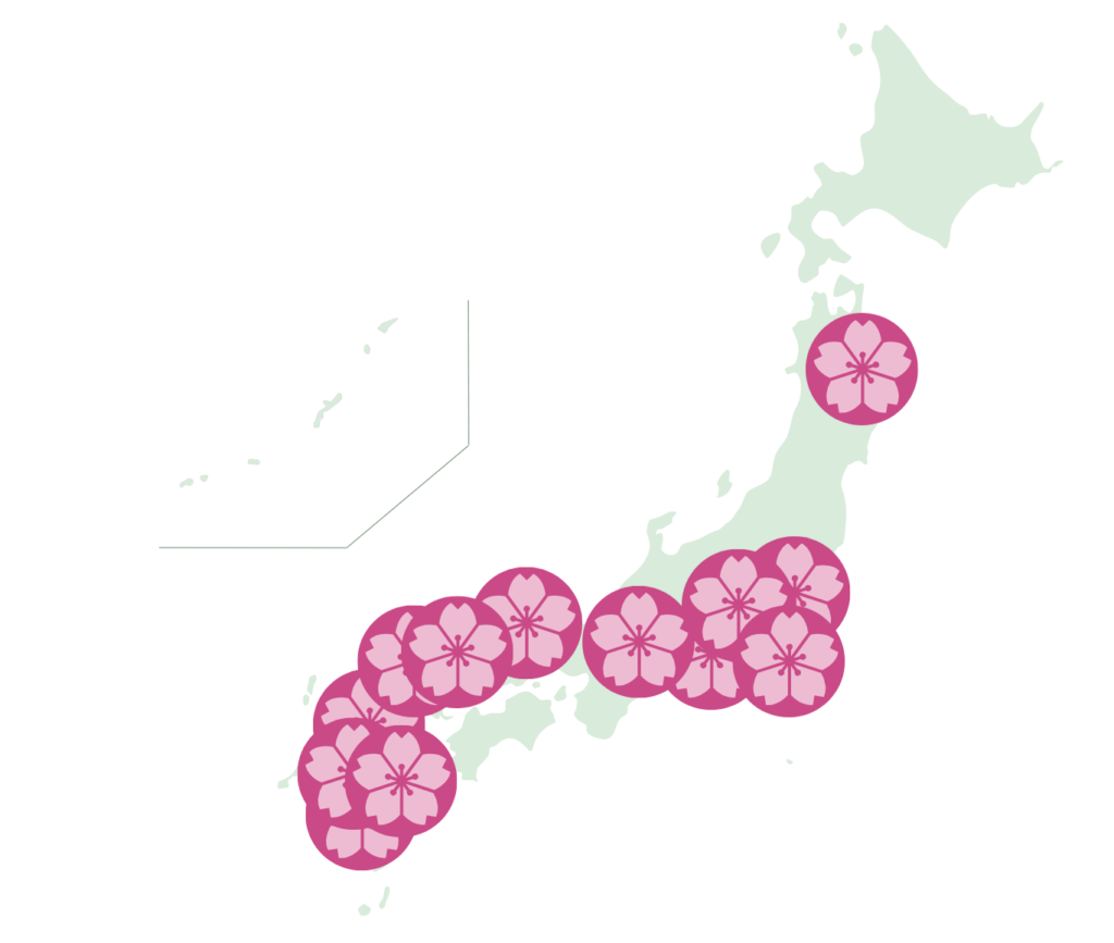 株式会社ケアサクラサービス導入対応エリアMAP